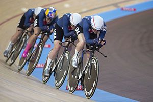 Lily Williams Emma White Chloe Dygert Jennifer Valente Team Pursuit Qualifying Worlds