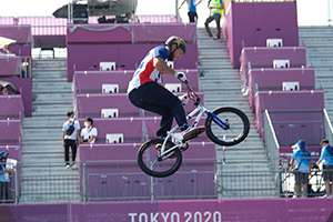 Nick Bruce during his run at the Tokyo Olympics. Photo: Casey Gibson