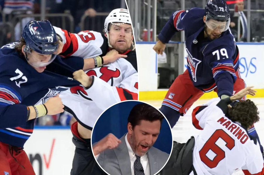 Rangers-Devils starts with brawl involving all 10 players 7