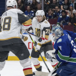 Garland double helps Canucks beat Golden Knights 4-3